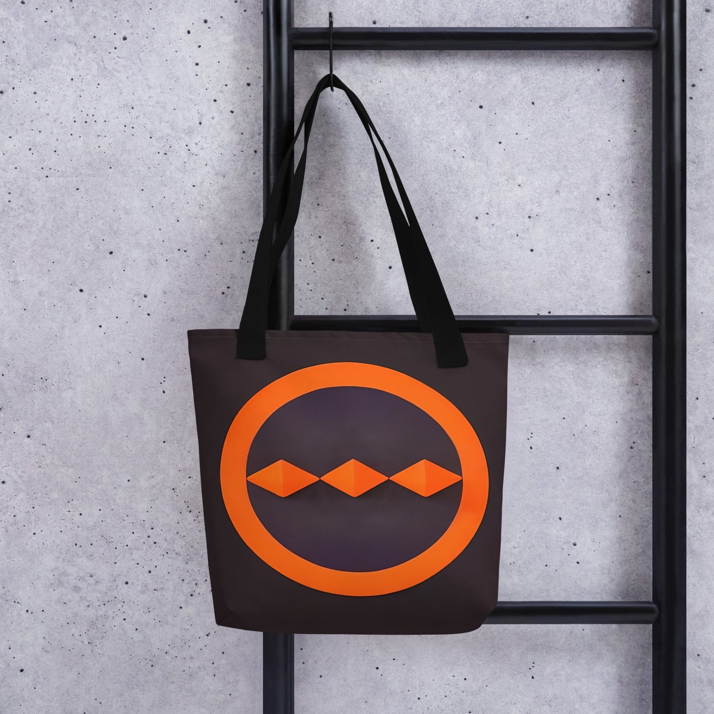 Geometric Eclipse in Retro Orange, Tote bag