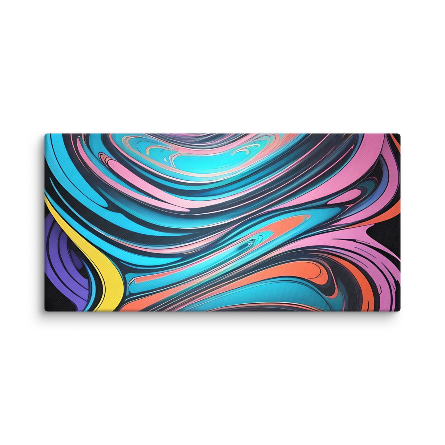 Neon Waves: Fluid Energy, Canvas