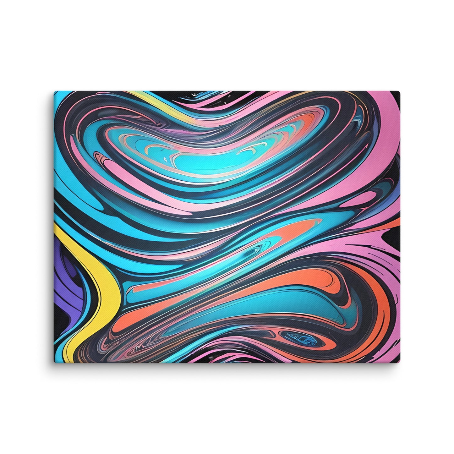 Neon Waves: Fluid Energy, Canvas