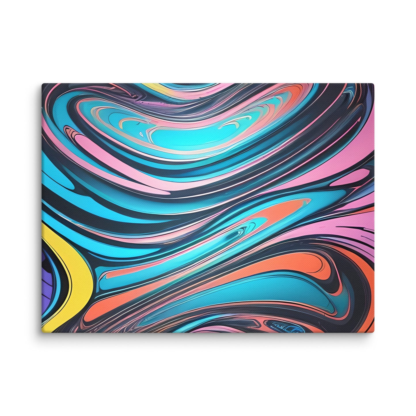 Neon Waves: Fluid Energy, Canvas