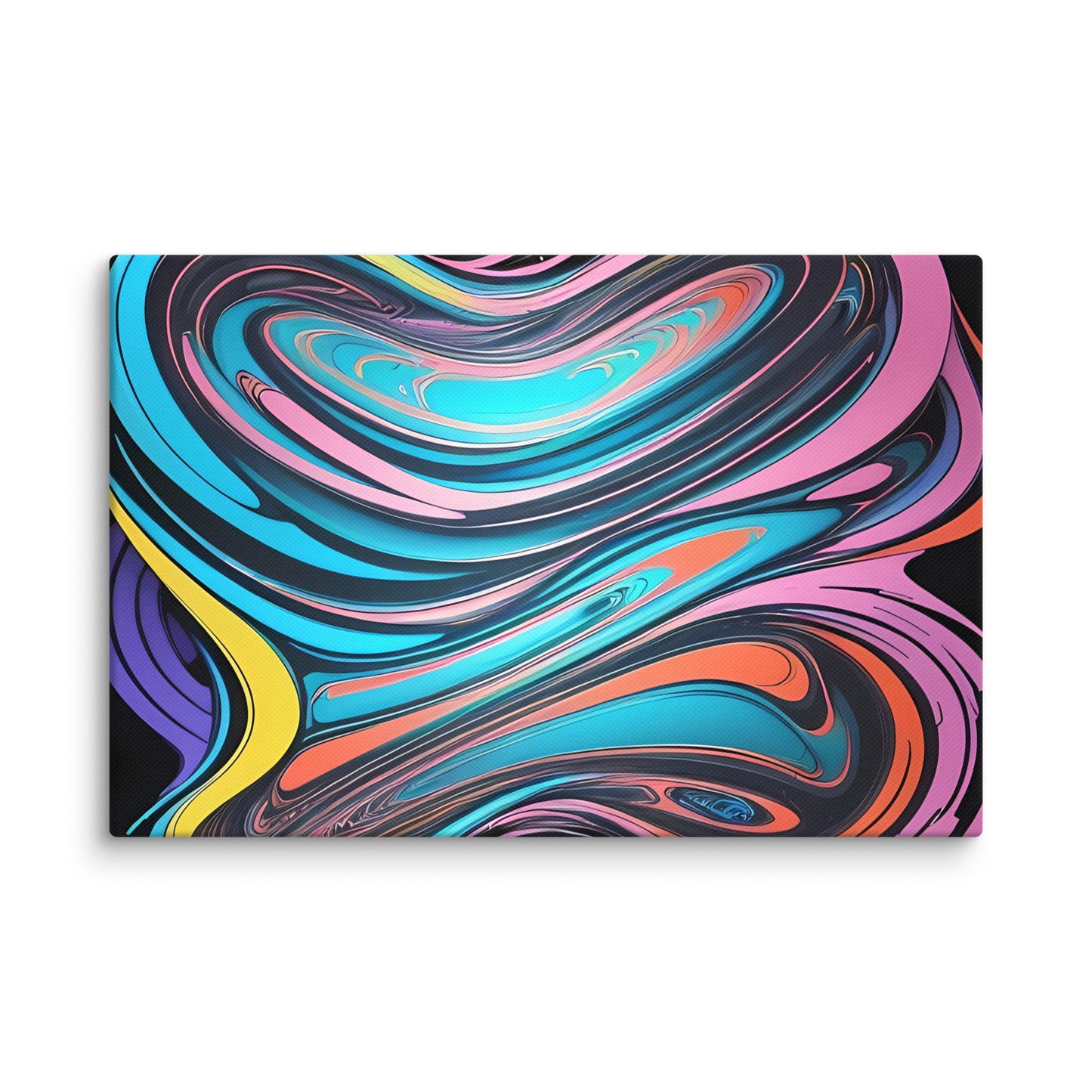 Neon Waves: Fluid Energy, Canvas