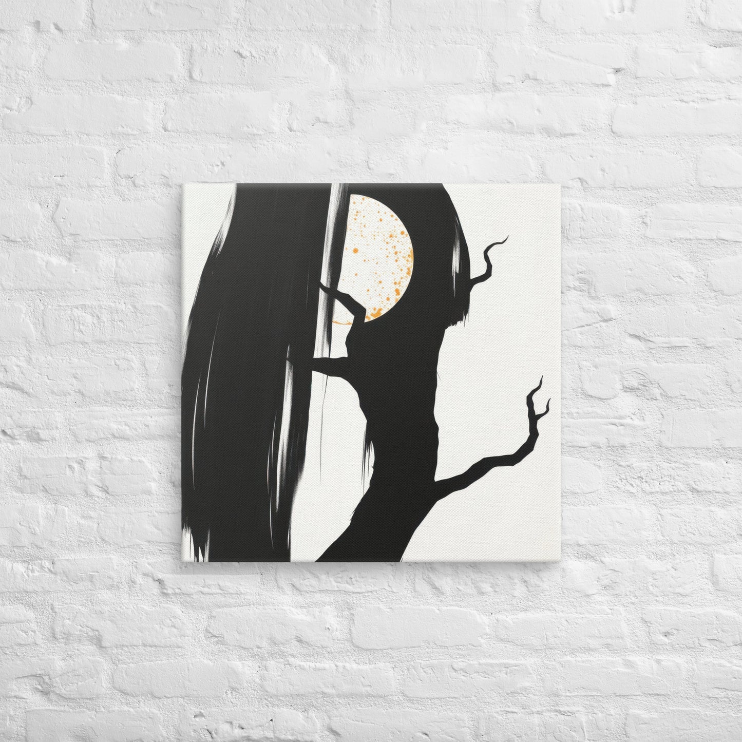 Midnight Silhouette with Moon, Canvas
