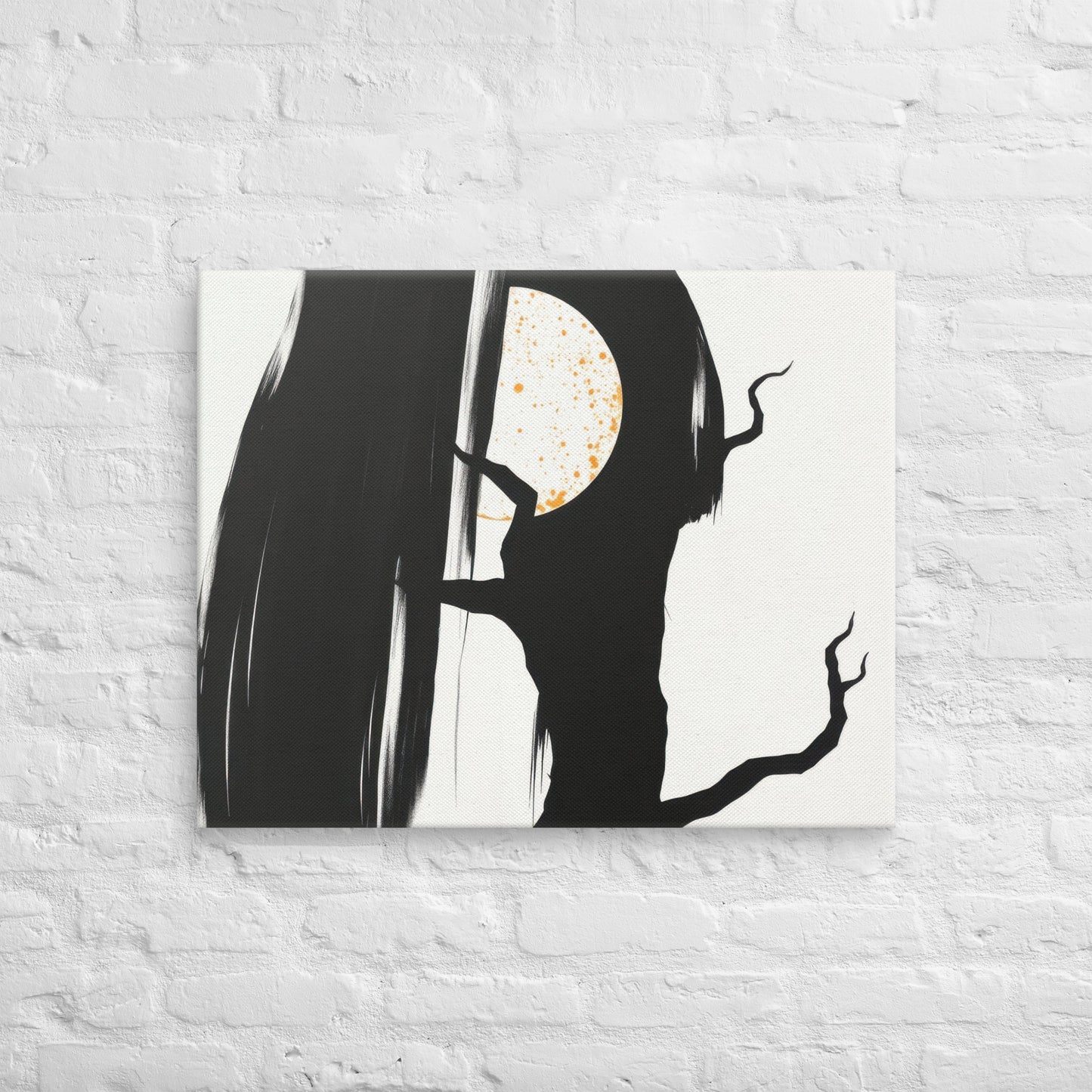 Midnight Silhouette with Moon, Canvas