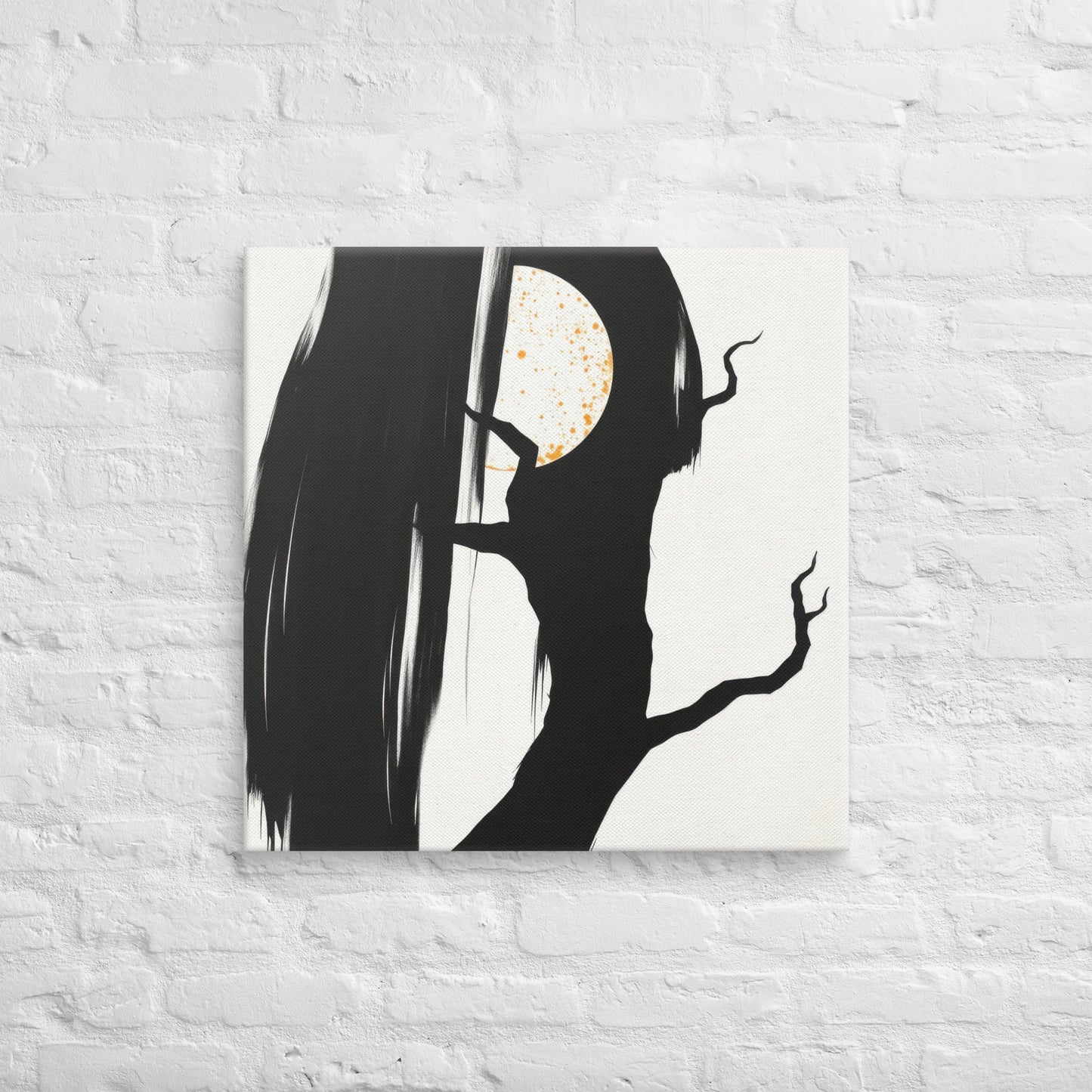 Midnight Silhouette with Moon, Canvas