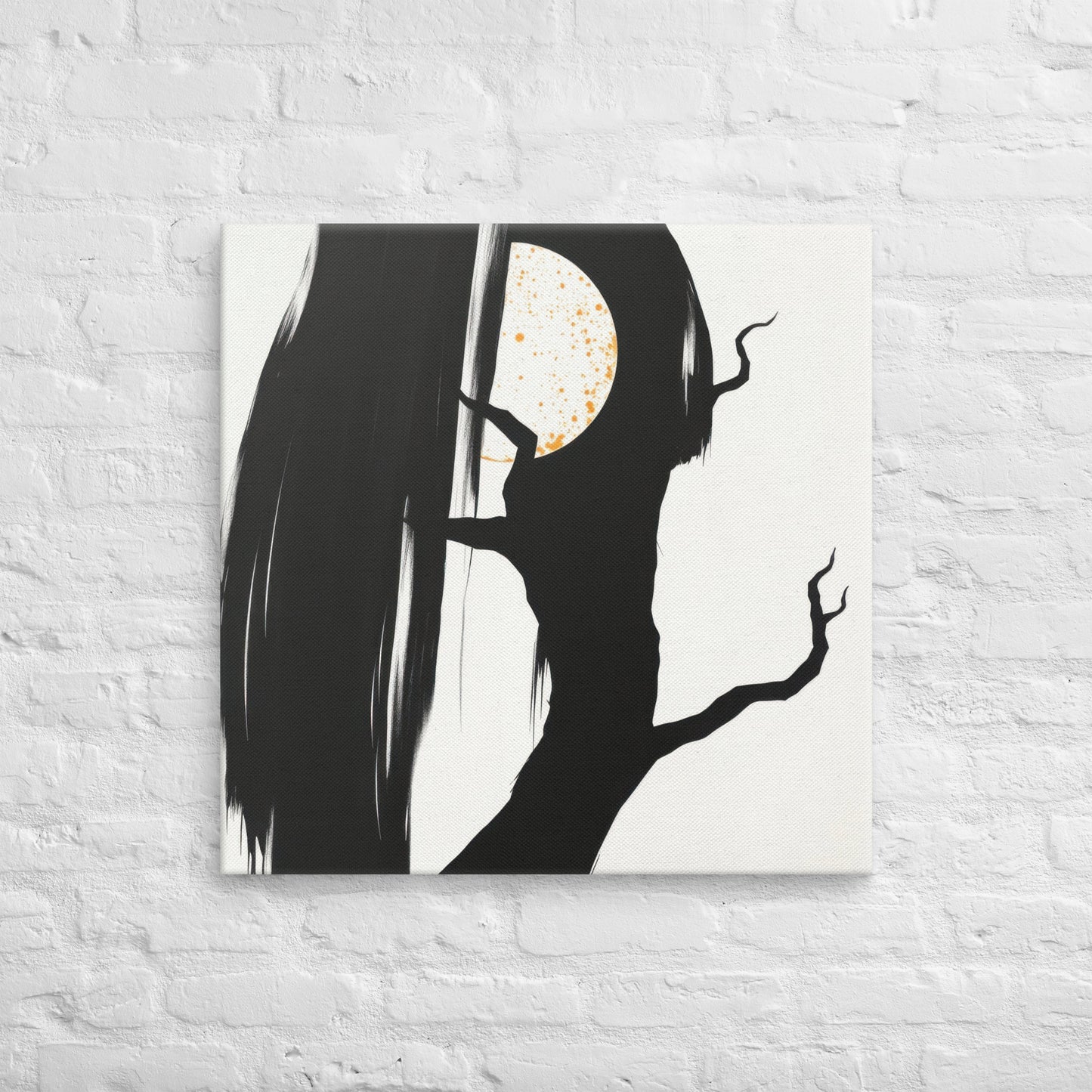 Midnight Silhouette with Moon, Canvas