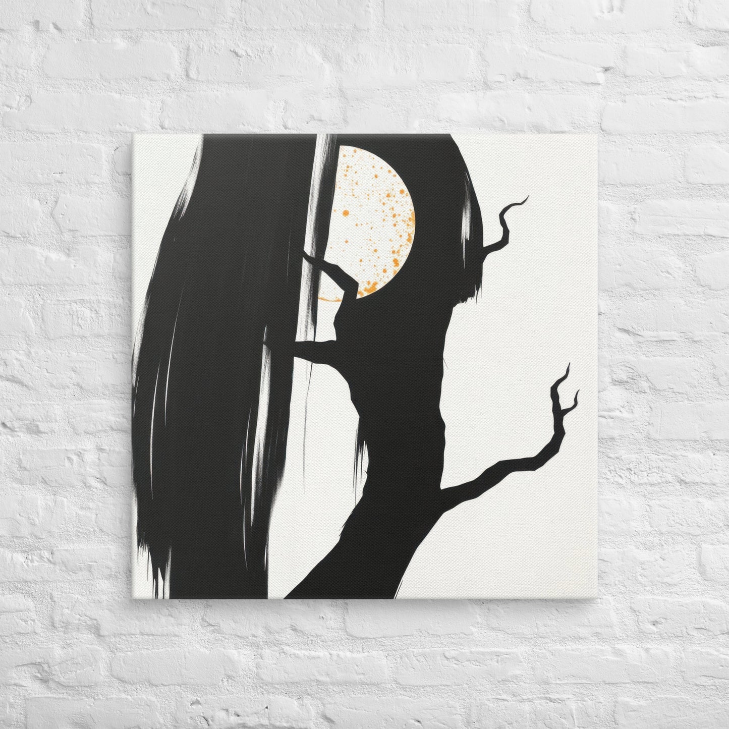 Midnight Silhouette with Moon, Canvas