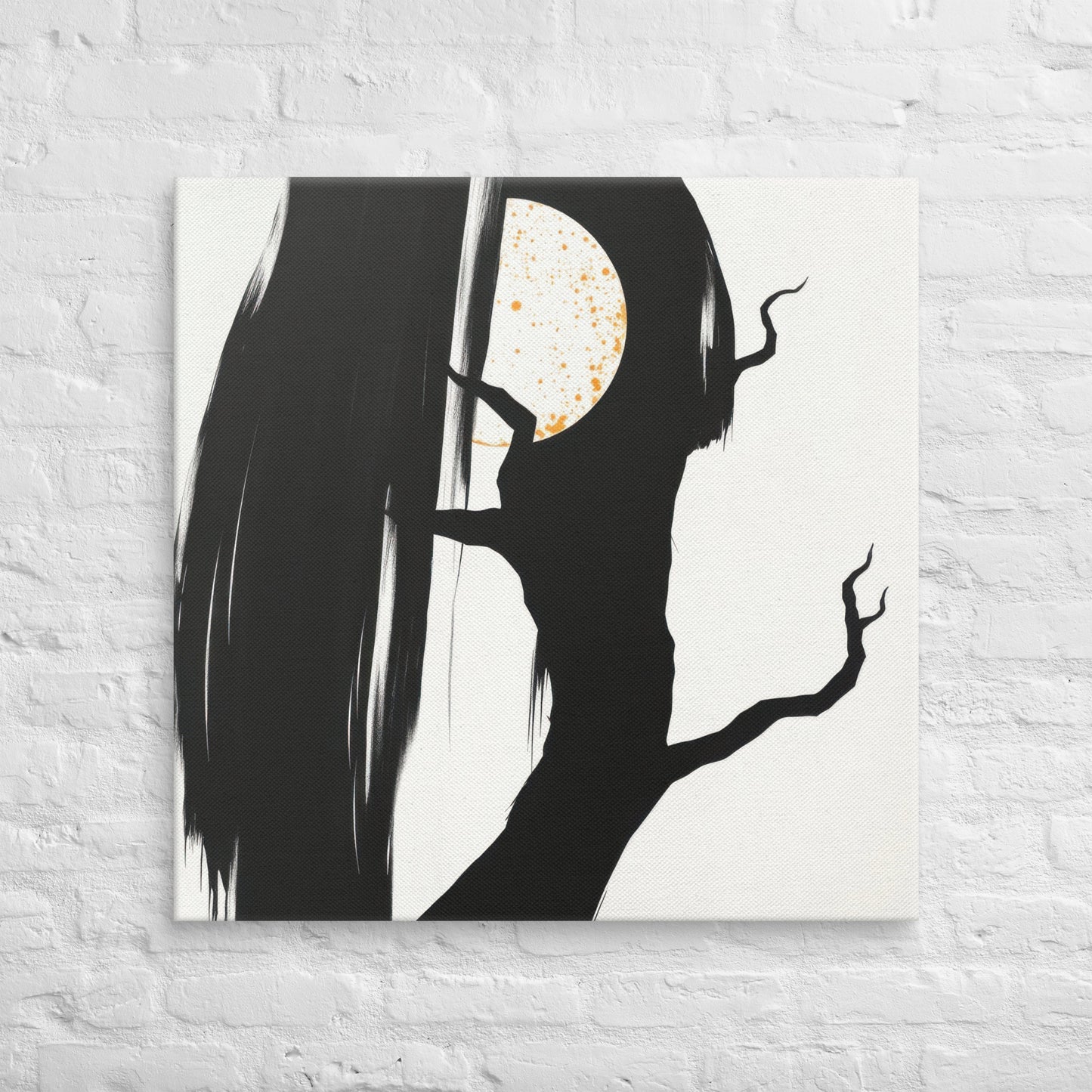 Midnight Silhouette with Moon, Canvas