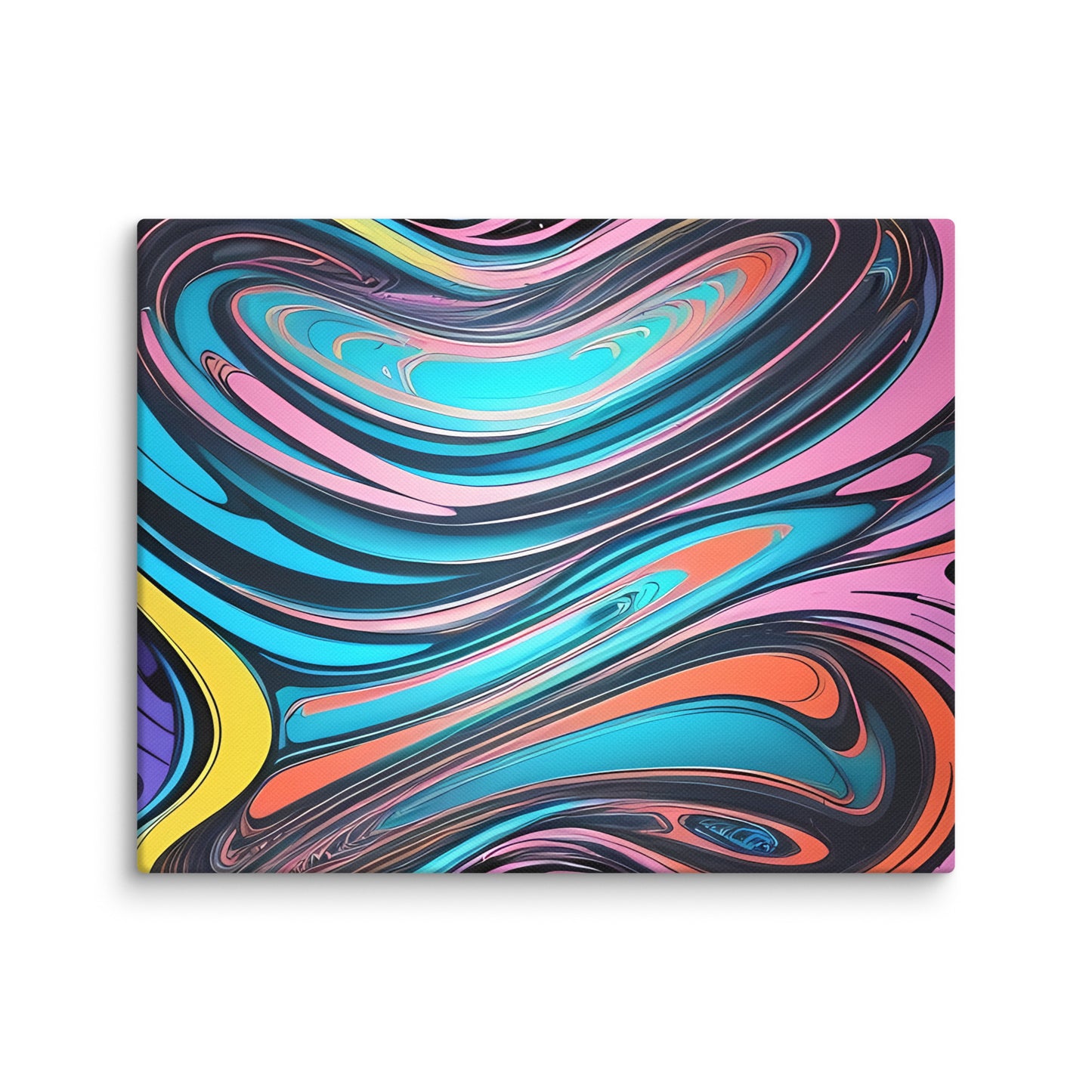 Neon Waves: Fluid Energy, Canvas