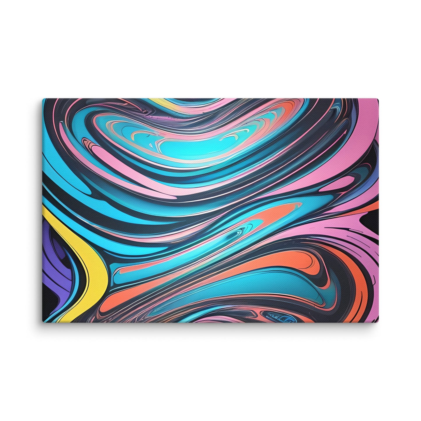 Neon Waves: Fluid Energy, Canvas