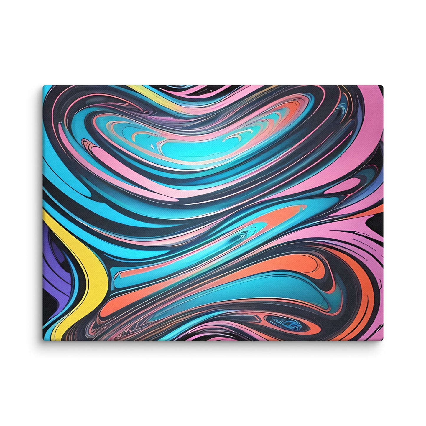Neon Waves: Fluid Energy, Canvas